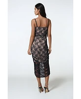 Bebe Women's Lace Tube Midi Dress