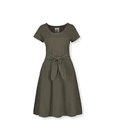 Hope & Henry Women's Tie Waist Knit Dress