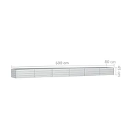 Garden Raised Bed 236.2"x31.5"x17.7" Galvanized Steel Silver
