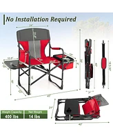 Folding Camping Directors Chair with Cooler Bag and Side Table