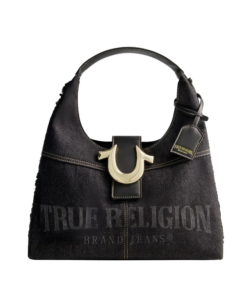 True Religion Frayed Denim Hobo