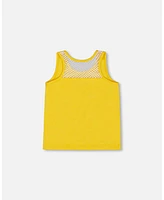 Deux par Toddler Girls Organic Cotton Tank Top Yellow And Cherries - Toddler|Child