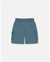 Deux par Baby Boys Parachute Cargo Pocket Shorts Dark Teal