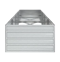 Garden Raised Bed 126"x31.5"x17.7" Galvanized Steel Silver