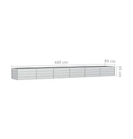Garden Raised Bed 189"x31.5"x17.7" Galvanized Steel Silver