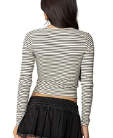 Edikted Womens Alex Striped Top