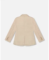 Deux par Big Boys Two Button Blazer Light Taupe