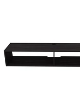 Fm Furniture Central Floating media rack in melamine with two shelves, Wengue