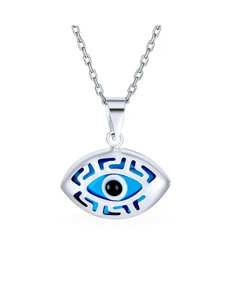 Bling Jewelry Turkish Evil Eye Filigree Charm Pendant Necklace in Sterling Silver for Protection