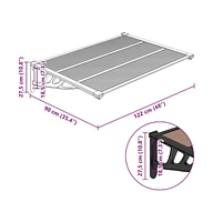 Door Canopy Black 48"x35.4" Polycarbonate