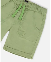 Deux par Big Boys Stretch Twill Short Green