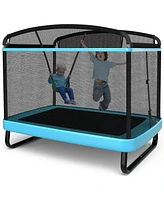 6 Feet Kids Entertaining Trampoline with Swing Safety Fence