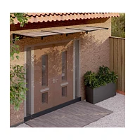 Door Canopy Black 117.1"x35.4" Polycarbonate