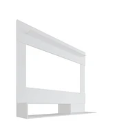 Fm Furniture Irmo Wall-Mounted Entertainment Center with Shelves, White