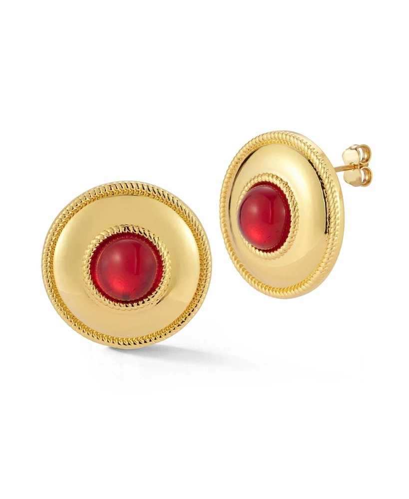 Rachel Zoe Gold Plated Bold Crystal Statement Studs