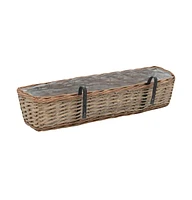 Balcony Planter 2 pcs Wicker with Pe Lining 31.5"