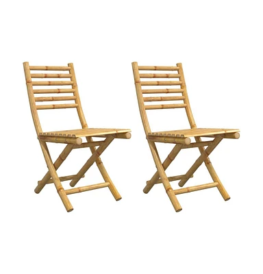Folding Patio Chairs 2 pcs 16.9"x21.3"x34.6" Bamboo