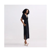 Flowy A-Line Maxi Dress with Side Slits