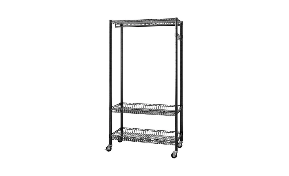 Wire Garment Rack for Durable Clothing Storage and Organization