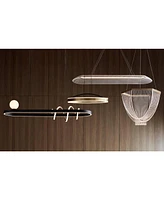 Eliza 19 3/4" Modern Pendant Ceiling Light Fixture Dining Room Over Table Kitchen Island Foyer Ring Hanging Round Led Matte Black Brass Finish Hallway