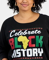 Hybrid Apparel Trendy Plus Cotton Celebrate Black History Graphic Top