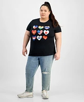 Hybrid Apparel Trendy Plus Aapi Hearts Graphic Tee