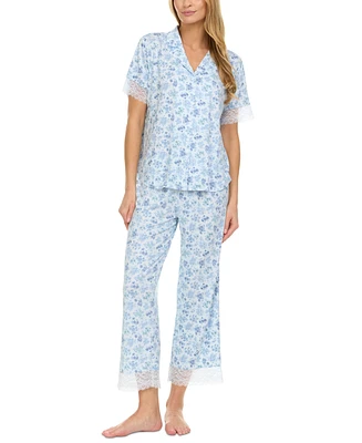 Flora by Nikrooz Women's Janelle Notch Top and Capri Pajama Set