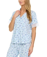 Flora by Nikrooz Women's Janelle Notch Top and Capri Pajama Set