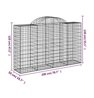 Arched Gabion Basket 78.7"x19.7"x47.2"/55.1" Galvanized Iron