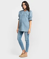 Seraphine Women's Maternity Chambray Blouse