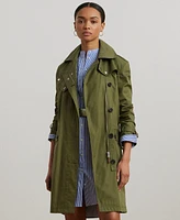 Lauren Ralph Women's Belted Cotton Twill Trench Coat