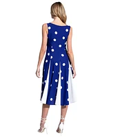 HotSquash London Women's Box Pleat Midi Dress with Contrast Skirt