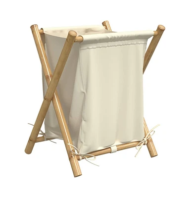 Laundry Basket Cream White 17.7"x21.7"x25" Bamboo