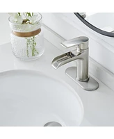 Waterfall Single Handle Hole Low-Arc Modern Bathroom Faucet