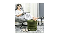 Round Upholstered Ottoman Foot Stool for Living Room and Bedroom