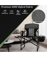 Folding Camping Directors Chair with Cooler Bag and Side Table