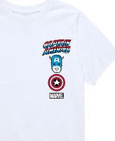 Hybrid Big Boys Captain America Logos Graphic T-Shirt