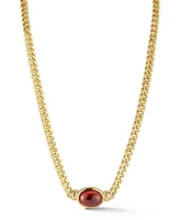 Rachel Zoe Gold Plated Crystal Curb Chain Necklace