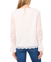 CeCe Women's Lace Smocked-Cuff Blouse