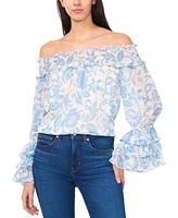 CeCe Women's Off-the-Shoulder Ruffle Cuff Blouse