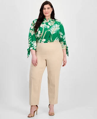 Anne Klein Plus Hollywood Straight-Leg Ankle Pants