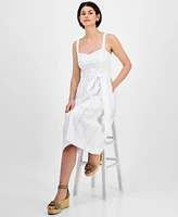 julia jordan Women's Cotton Eyelet Midi Dress