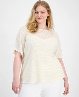 Anne Klein Plus Metallic Layered-Look Top