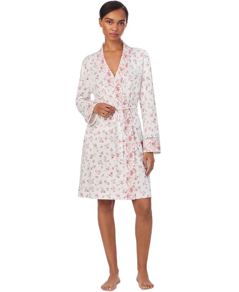 Lauren Ralph Women's Long-Sleeve Kimono Wrap Robe