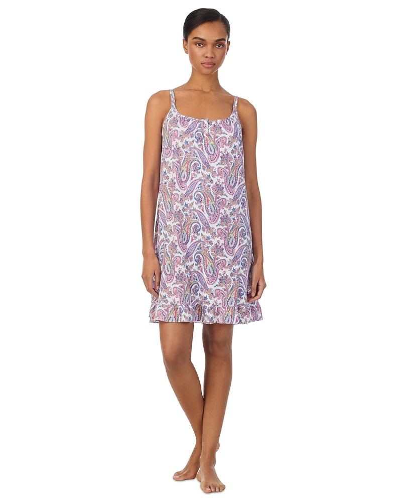 Lauren Ralph Women's Printed Double-Strap Nightgown