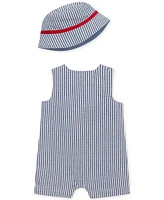 Little Me Baby Boys 2-Pc. Cotton Crab Sunsuit & Bucket Hat Set