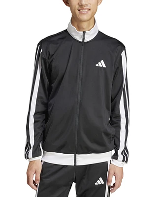 adidas Men's Regular-Fit 3-Stripes Colorblocked Tricot Track Jacket