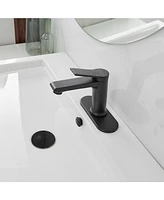 Single Hole Single-Handle Bathroom Faucet in Matte Black