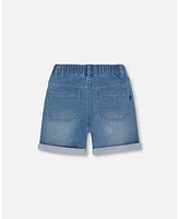 Deux par Toddler Boys French Terry Denim Short Blue - Toddler|Child