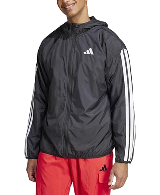 adidas Men's Essential Three-Stripes Woven Windbreaker